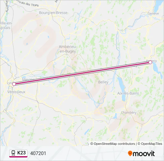 K23 Train Line Map