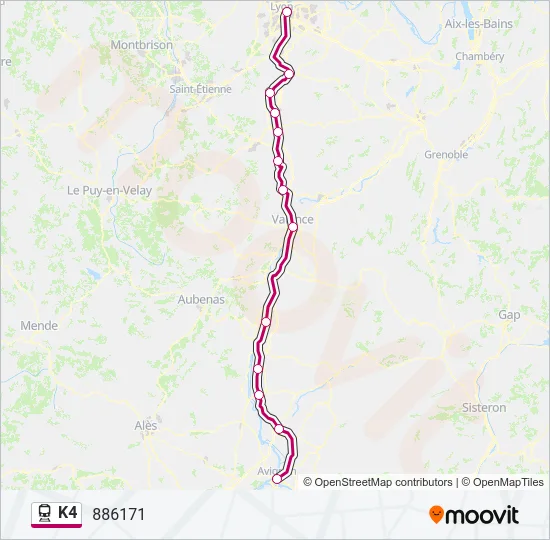 K4 Train Line Map