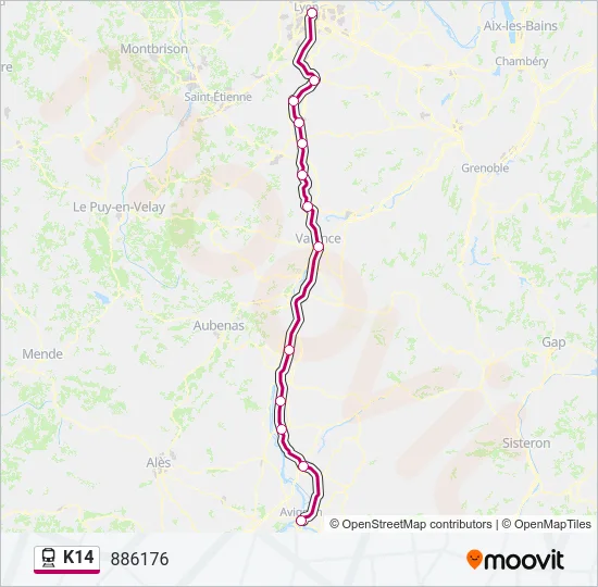 K14 Train Line Map