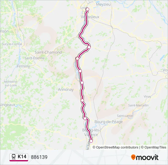 K14 Train Line Map