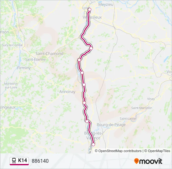 K14 Train Line Map