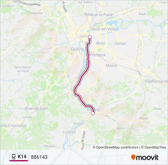 K14 Train Line Map
