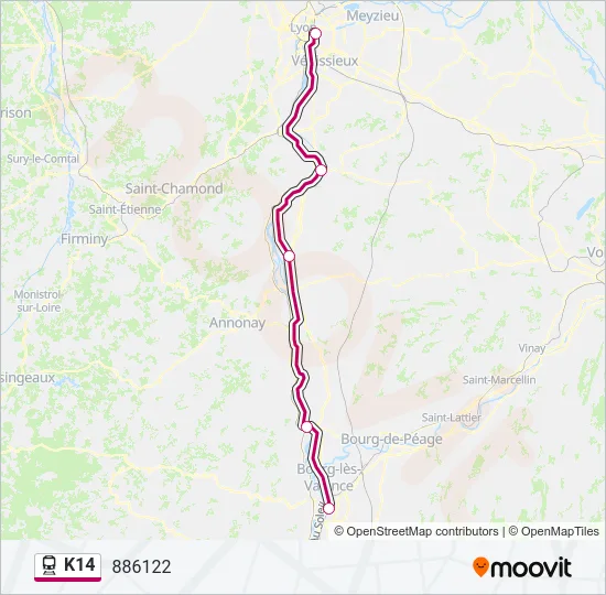 K14 Train Line Map