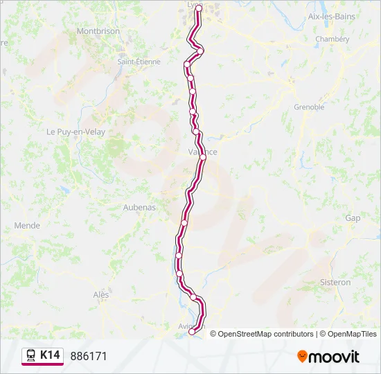 K14 Train Line Map