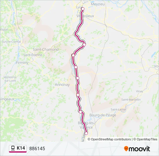 K14 Train Line Map