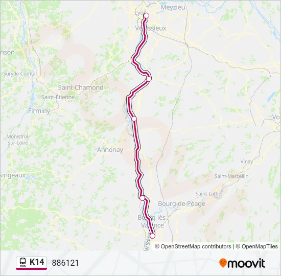 K14 Train Line Map