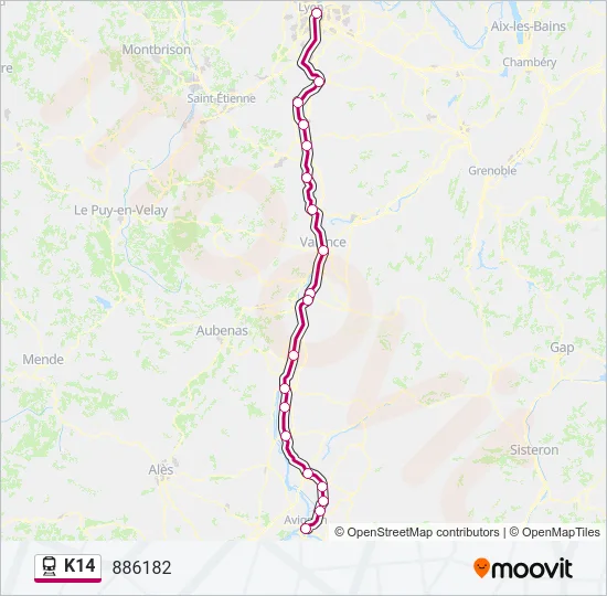 K14 Train Line Map