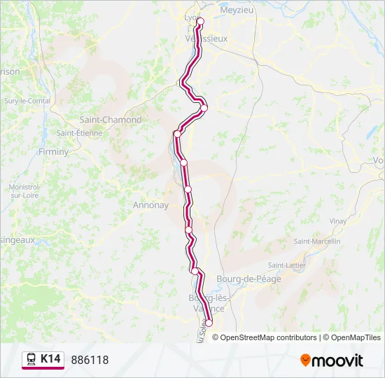 K14 Train Line Map
