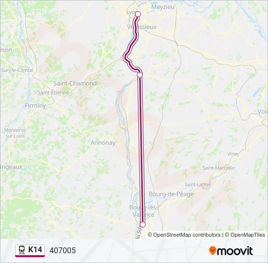 K14 Train Line Map