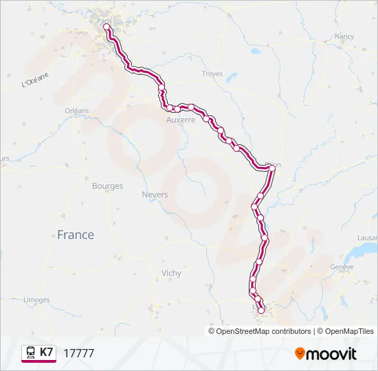 K7 Train Line Map