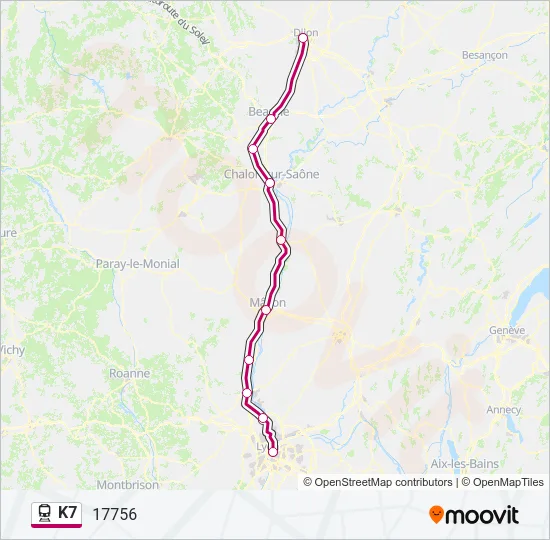 K7 Train Line Map