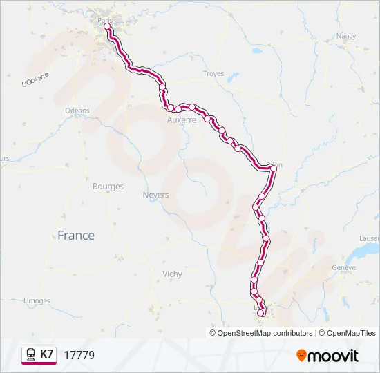 K7 Train Line Map