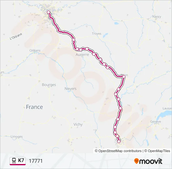 K7 Train Line Map