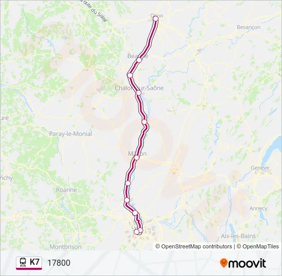 K7 Train Line Map