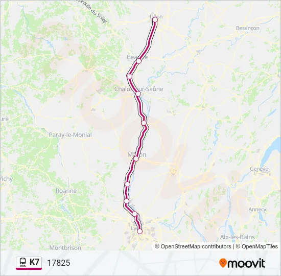 K7 Train Line Map
