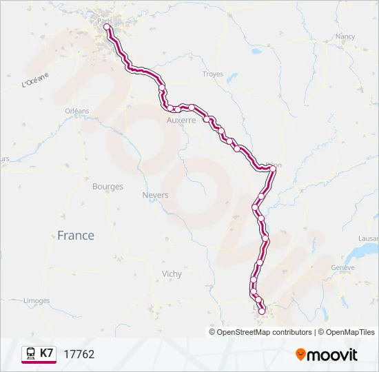 K7 Train Line Map