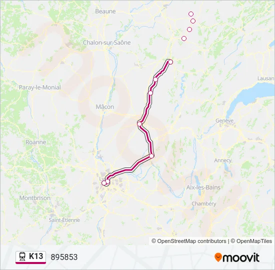 K13 Train Line Map