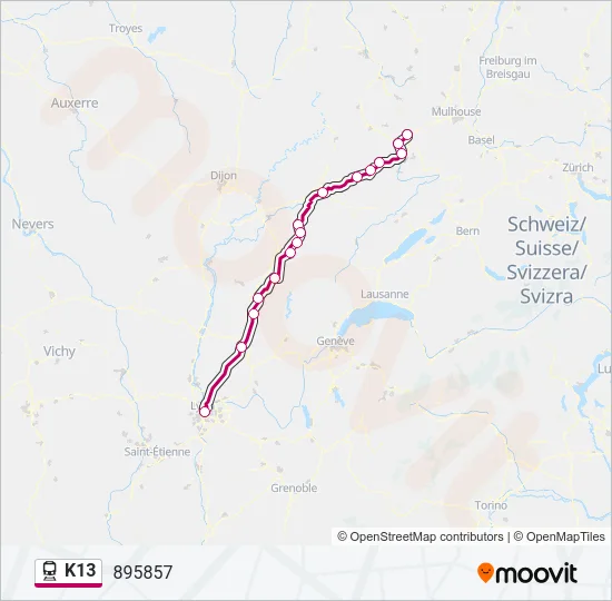K13 Train Line Map