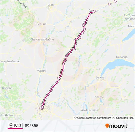 K13 Train Line Map