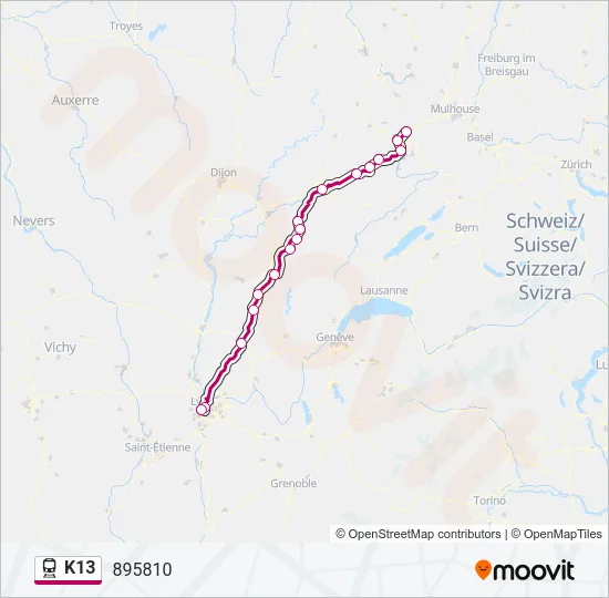 K13 Train Line Map