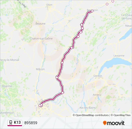 K13 Train Line Map