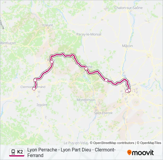 K2 Train Line Map