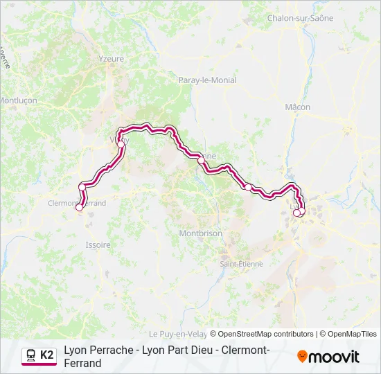 K2 Train Line Map