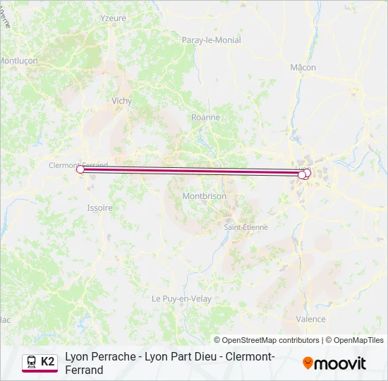 K2 Train Line Map