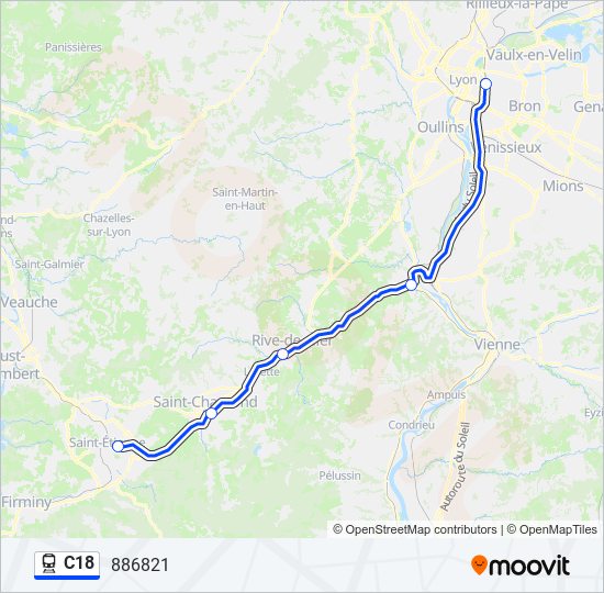 C18 train Line Map