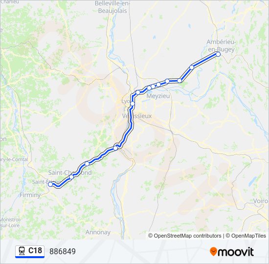 C18 train Line Map