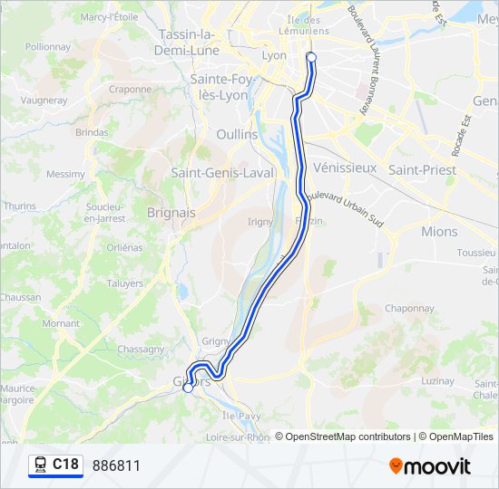 C18 train Line Map