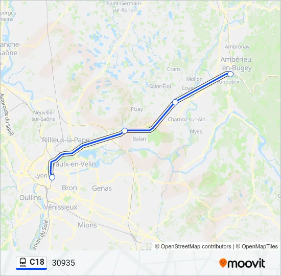 C18 Train Line Map