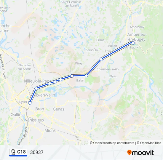 C18 Train Line Map