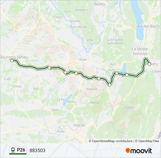 Plan de la ligne P26 de train