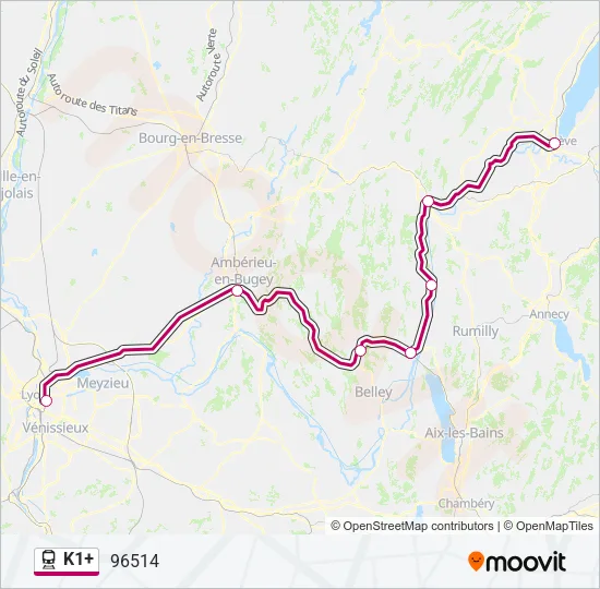 K1+ Train Line Map