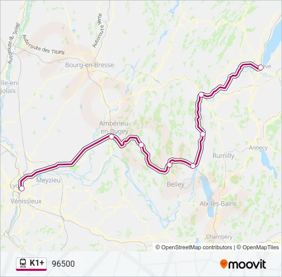 K1+ Train Line Map