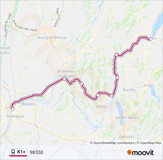 Plan de la ligne K1+ de train