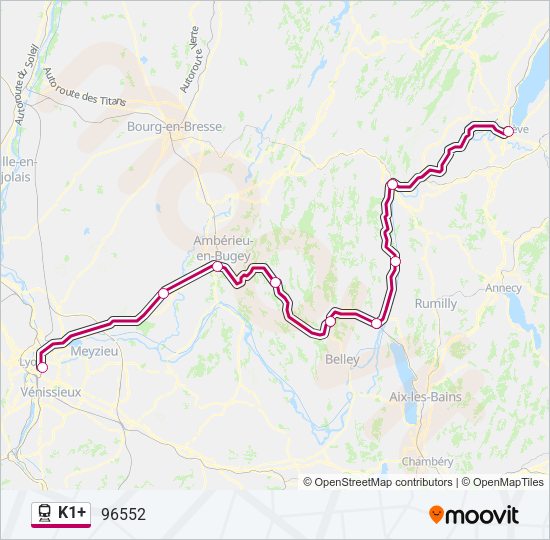 Plan de la ligne K1+ de train