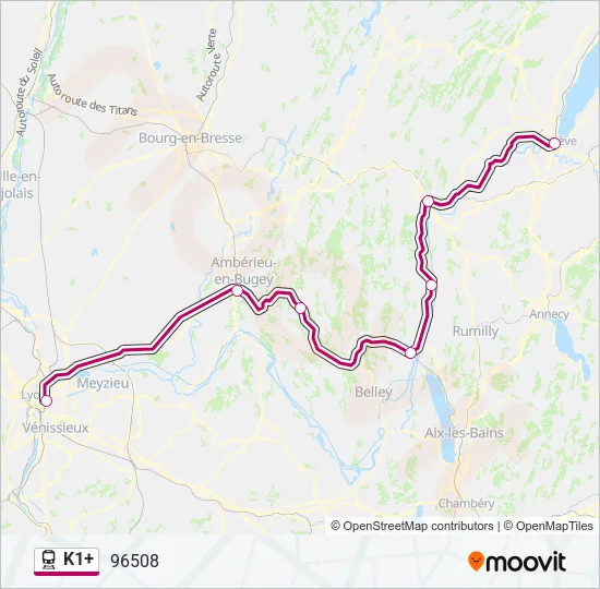 K1+ Train Line Map
