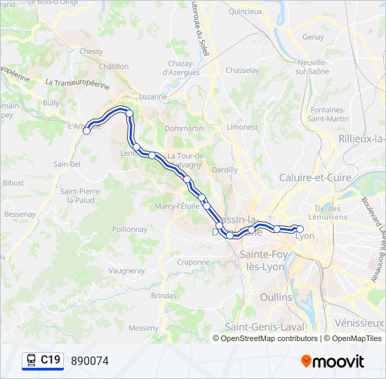 Mapa de C19 de tren