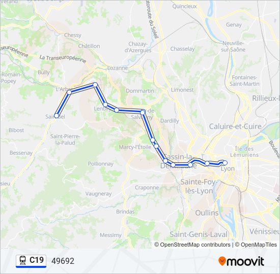 C19 train Line Map