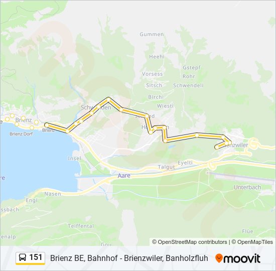 Plan de la ligne 151 de bus