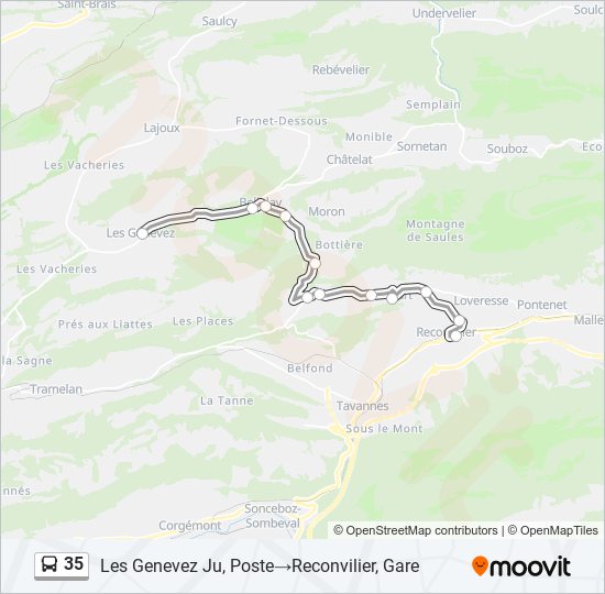 Plan de la ligne 35 de bus