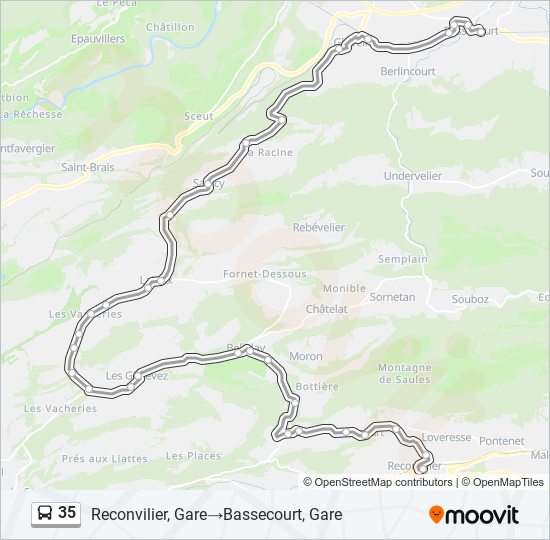 Plan de la ligne 35 de bus