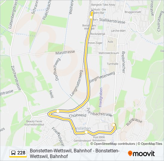 Plan de la ligne 228 de bus