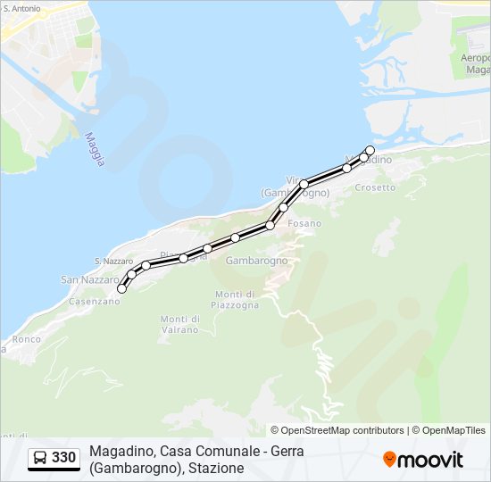 Plan de la ligne 330 de bus