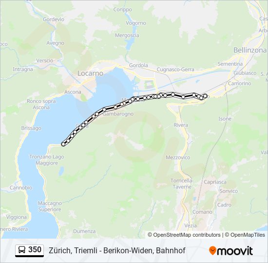 Plan de la ligne 350 de bus