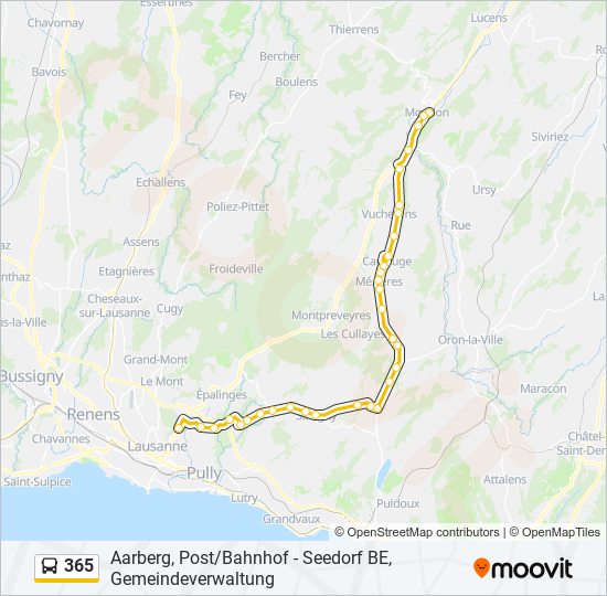 Plan de la ligne 365 de bus