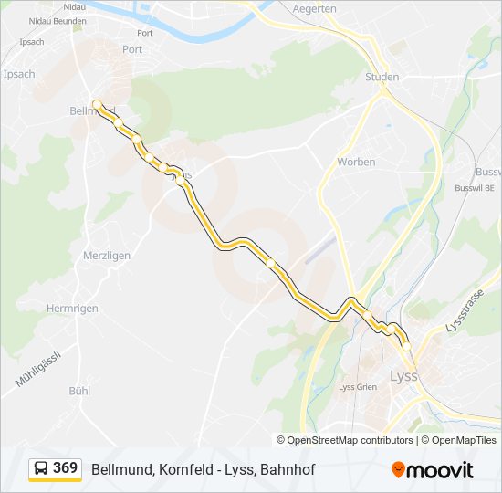 Plan de la ligne 369 de bus