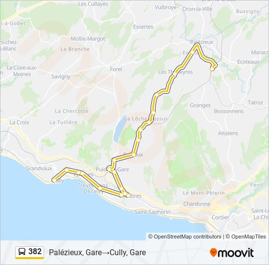 Plan de la ligne 382 de bus